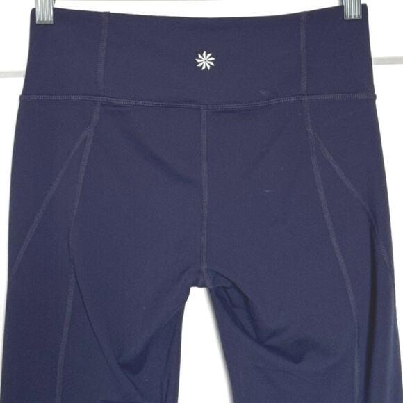 Athleta Revelation Yoga Pants Womens Small Flared Leg Pull On Blue Stretch Nylon - Picture 5 of 9